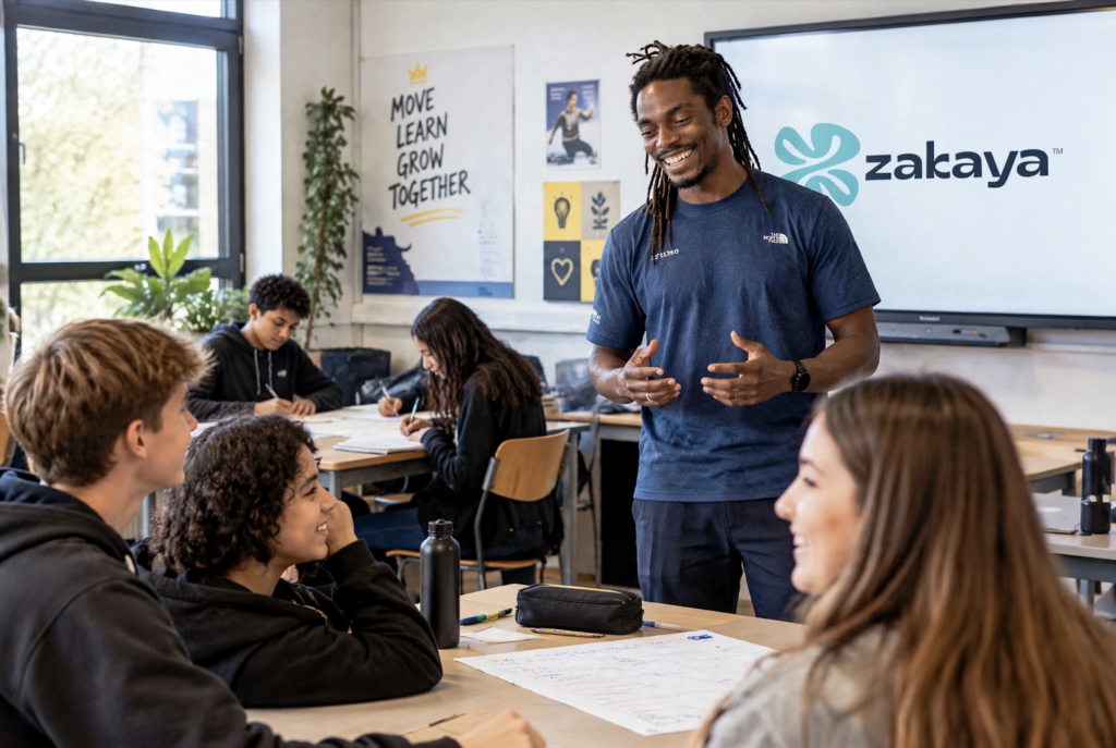 ZAKAYA in gesprek met leerlingen in de klas
